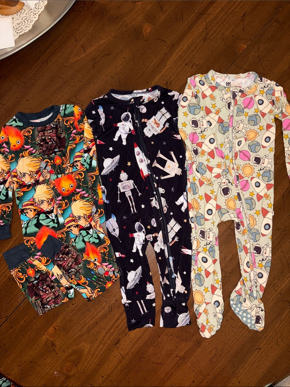 CoZco, Bums & Roses Space-Themed Rompers/Pajamas Sz 12-18 M